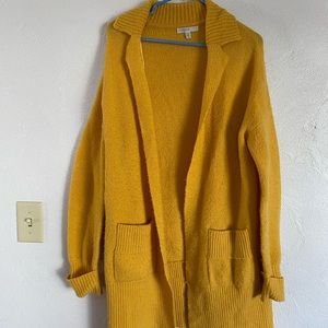Long Yellow Sweater Cardigan